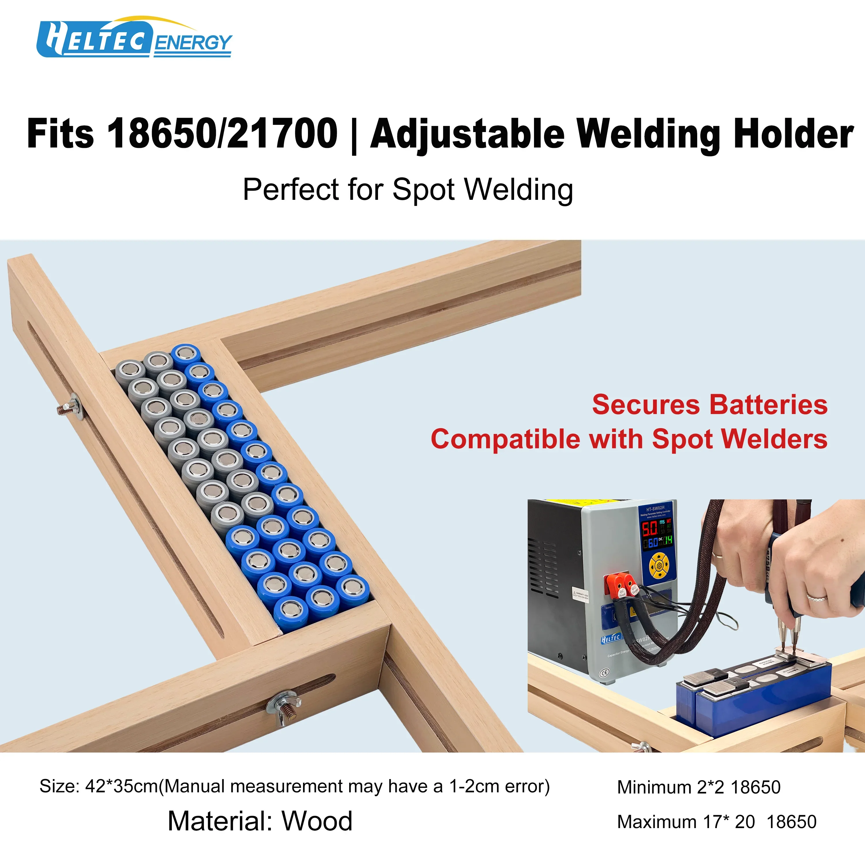 18650 21700 Battery Fixture Frame Adjustable Universal Lithium Battery Pack Welding Holder Tool