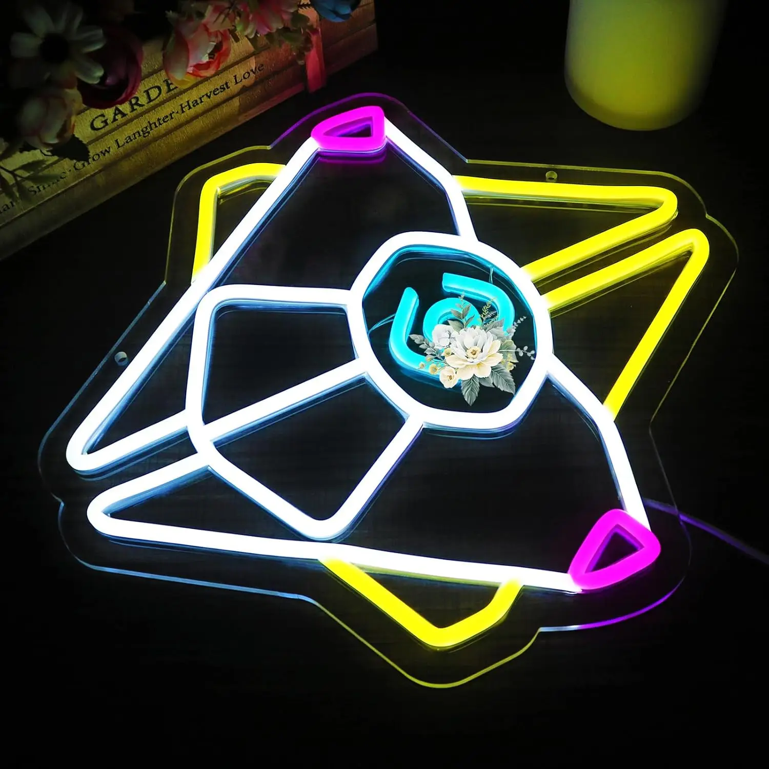 Gaming Ghost Shell Neon Sign USB Dimmable LED Neon Lights for Game Room Bedroom Man Cave Playroom Decoration Gifts Wall Lights