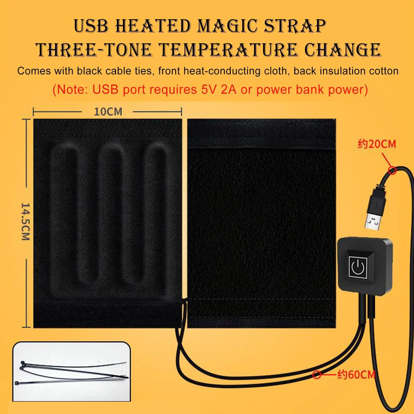 Heated Motorcycle Grips USB Powered Winter Cycling Hand Heater Motorcycle Heated Grips Cover for Winter Cold Weather Scooter view 2