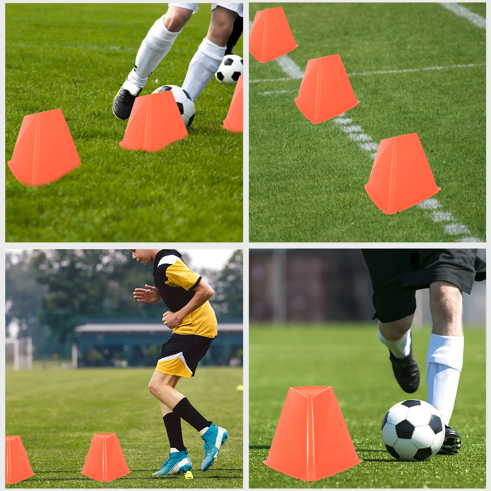 

6pcs red PE Material Soccer Cones Triangle Agility Hurdles for Football Training Disc Supplies Sports Equipment