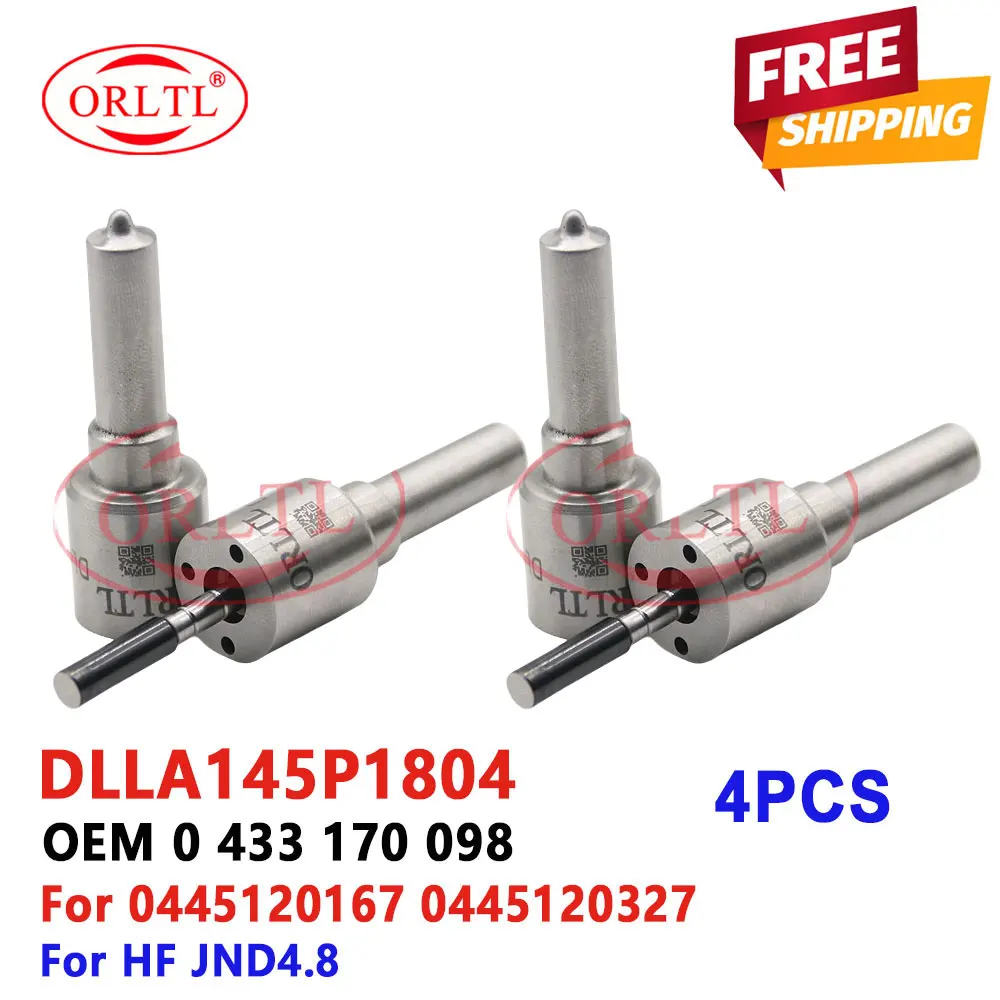 

4PCS DLLA145P1804 Commmon Rail Nozzle DLLA 145 P1804 0433172098 for 0445120167 0445120327 0 445 120 167 0 445 120 327 HF JND4.8