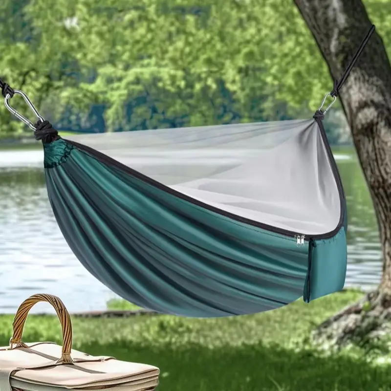 New Outdoor Mosquito Proof, Thickened and Tear Resistant Camping Mosquito Net Hammock Leisure Parachute Cloth Hammock Swing