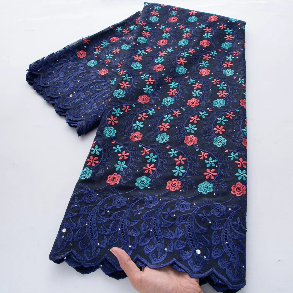 African Embroidery Cotton Lace Austria Fabric 5 Yards 2026 Highest Quality Swiss Voile Lace In Switzerland Sewing WomenDress5074