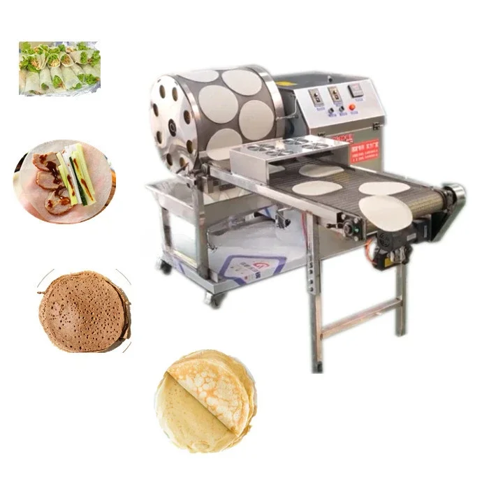 Automatic spring roll machine skin Popiah lumpia wrapper machine injera pancake maker samosa sheet making machine chapati former