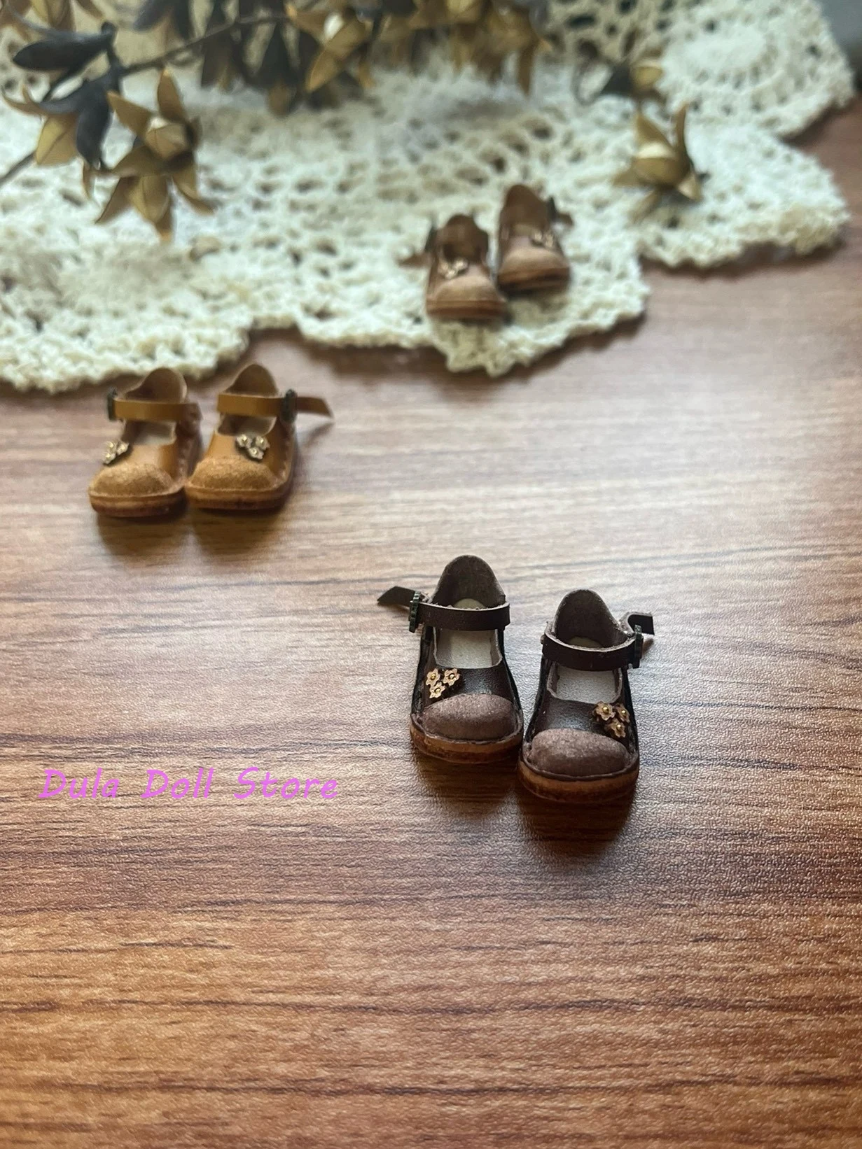 2026 Dula Doll Handmade retro distressed color-blocked baby shoes for Blythe Landoudou Landazz ob24 ob22  Dolls