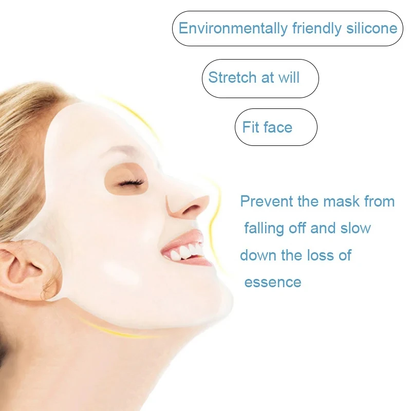 3D Silicone Face Mask Reusable Hanging Ear Sheet Masks Facial Lifting Firming Anti Wrinkle Beauty Moisturizing Skin Care Tool