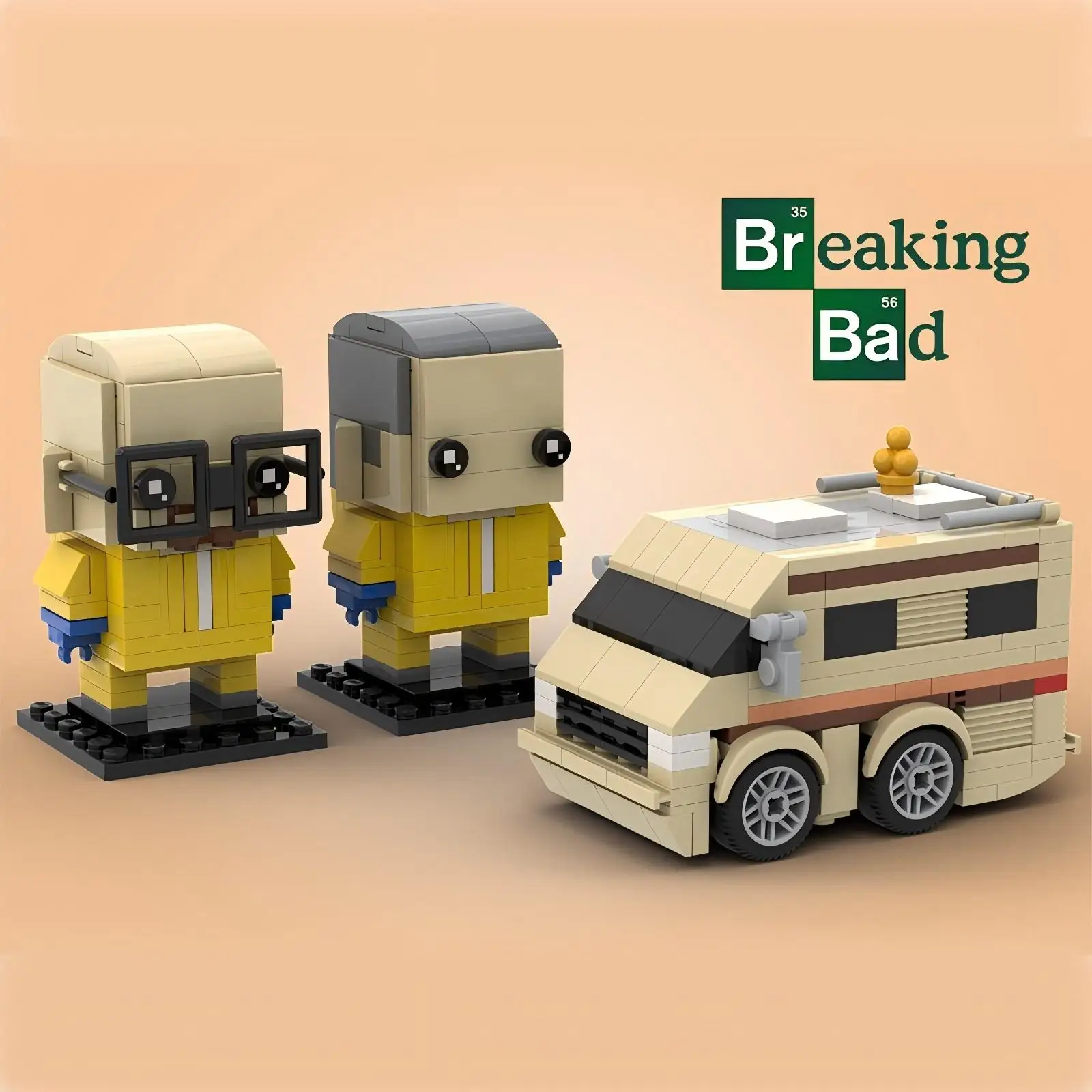 

Горячая разбитая плохая кухонная лаборатория RV Car Pinkman Ph.D. Brickheadz Edacational Building Blocks Walter White Vehicle Игрушечная фигурка куклы