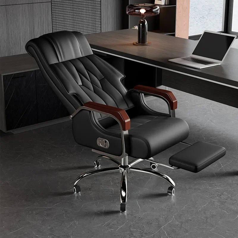 Leather Emperor Camp Office Chair Dresser Low Relaxing Cute Computer Arm Office Chair Nordic Silla Oficina Library Furniture