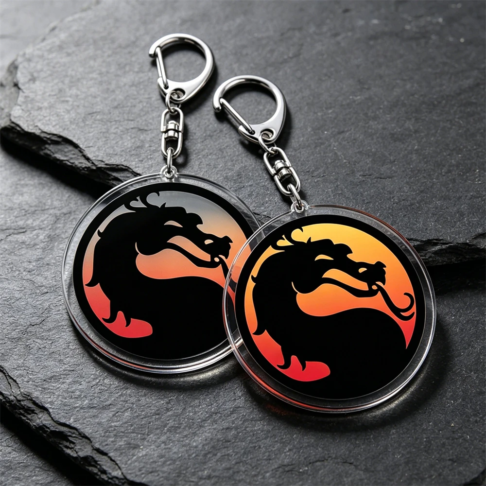 Mortal Kombat Keychains for Accessories Bag Musical Sub Zero Scorpion Baraka Kitana Raiden Keyring Jewelry Friends Fans Gifts