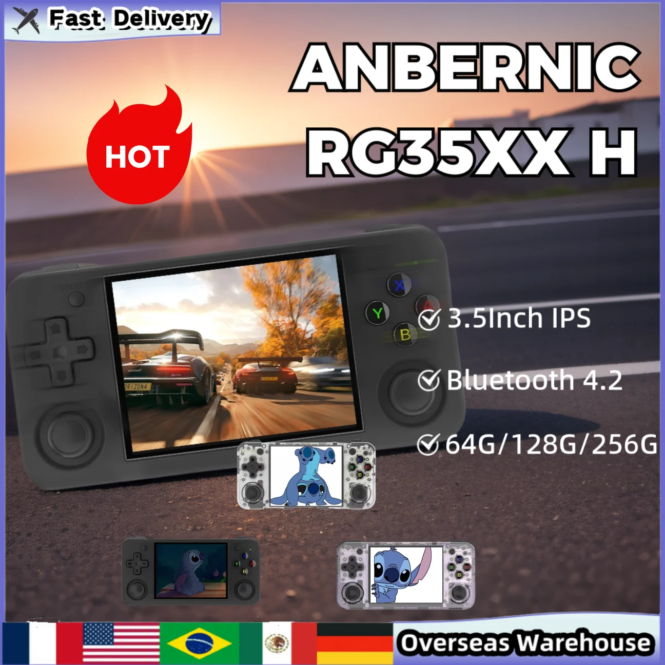 

ANBERNIC RG35XX H Portable Handheld Game Console 3.5 Inch IPS Screen Game Console Bluetooth Anbernic Retro Game Console Men Gift