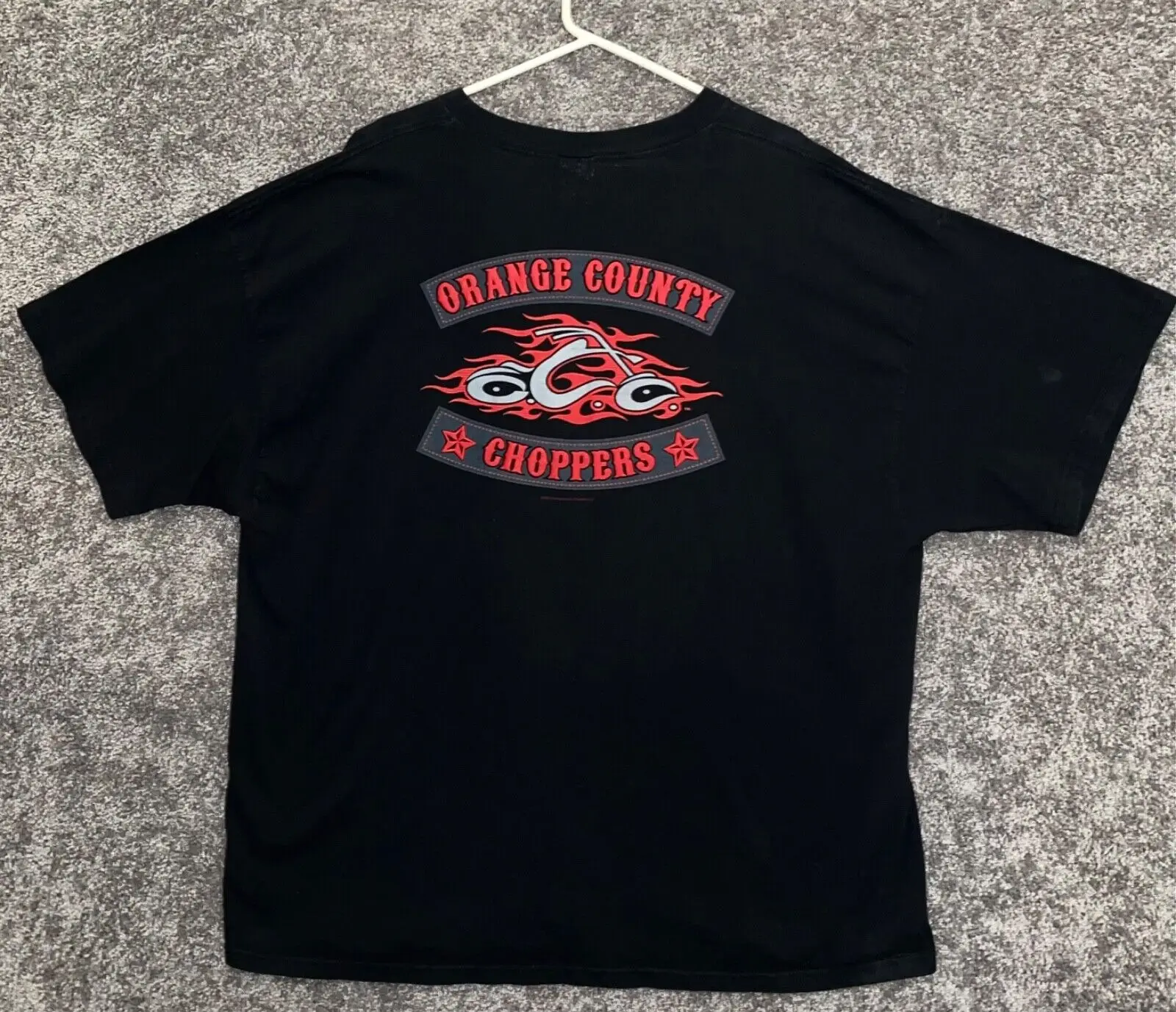 Embroidered Orange County Choppers Mens 3XL New York T-Shirt Black Tee 2003