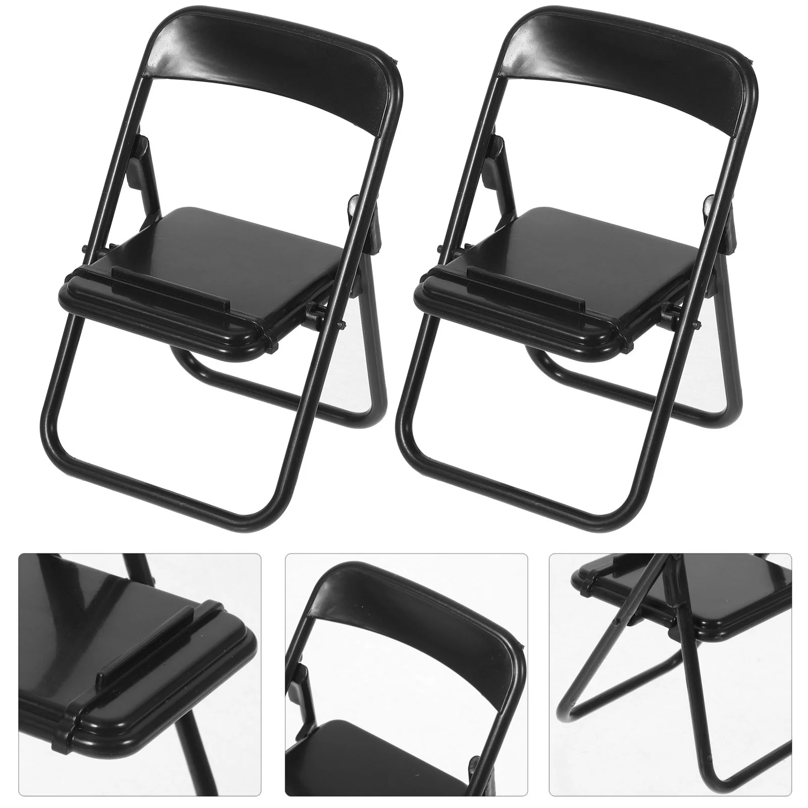 

12 Pcs Folding Chair Mobile Holder Mini Smartphone Tiny Figurine Table Stand House