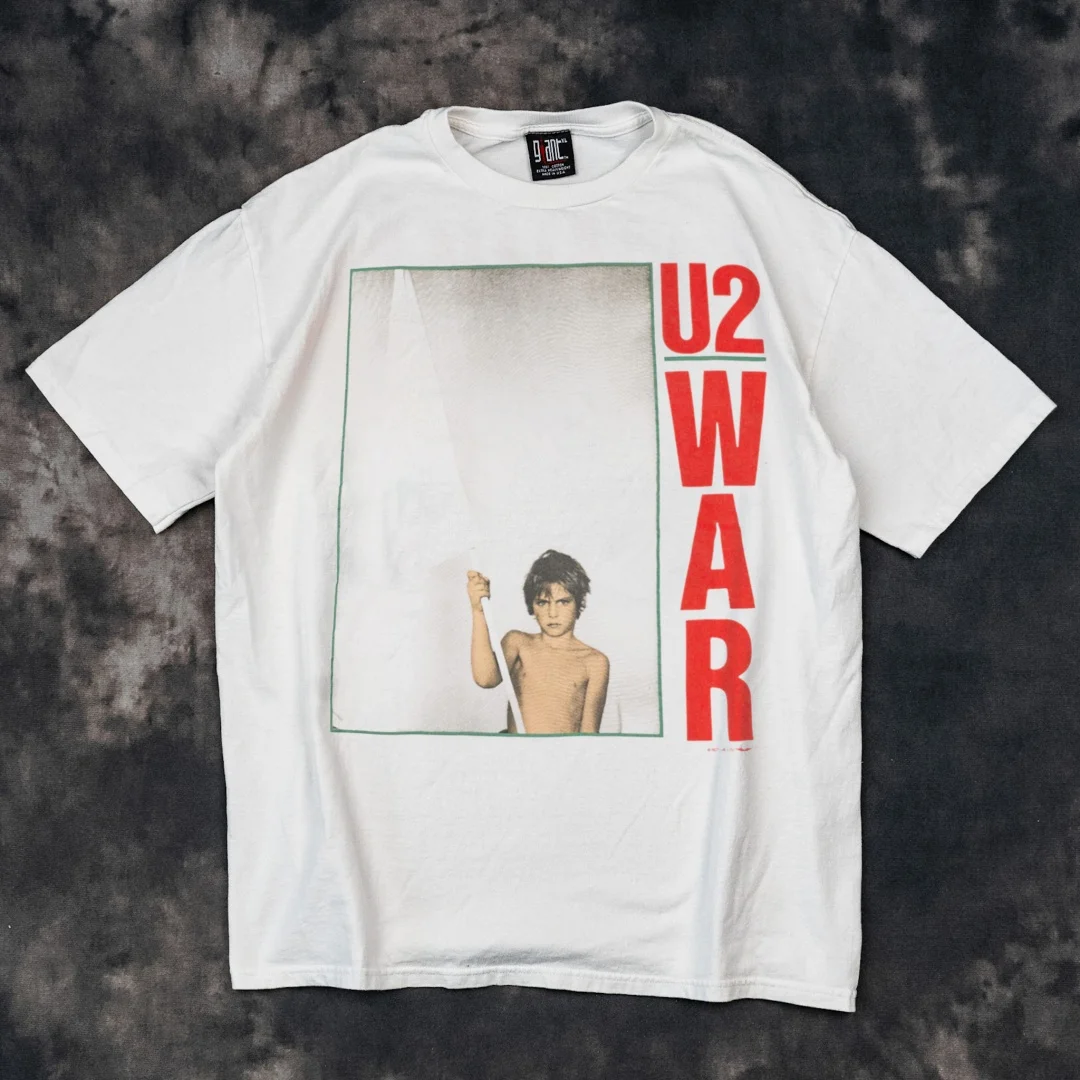 

U2 Rock Band War Music Альбом с короткими рукавами и принтом в европейском и американском стиле ретро, винтажная модная брендовая футболка из чистого хлопка High-Street