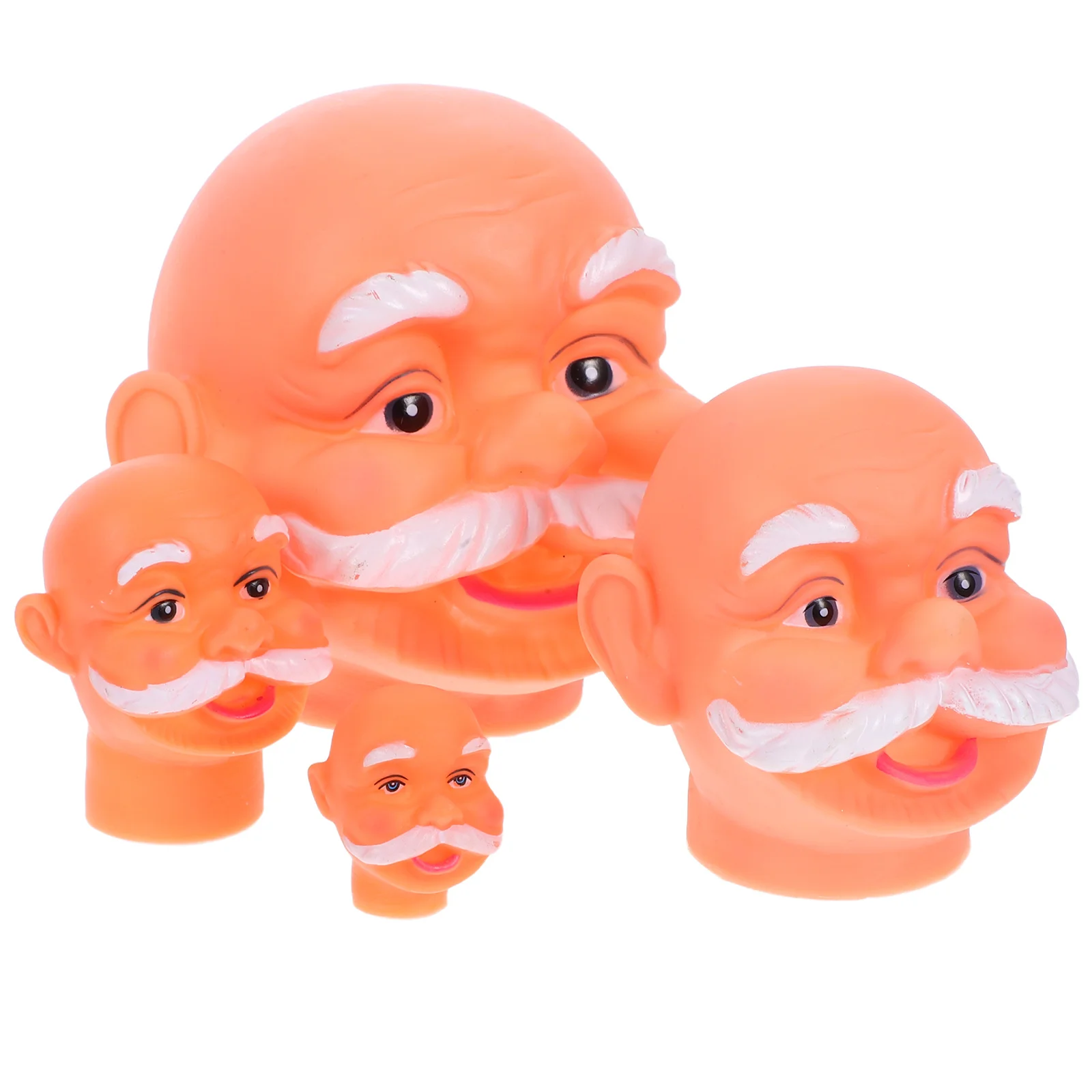 

4Pcs Vinyl Santa Claus Head 3D Realistic Sculpture for Christmas DIY Ornament Crafting Festive Home Party Decoration Supplies