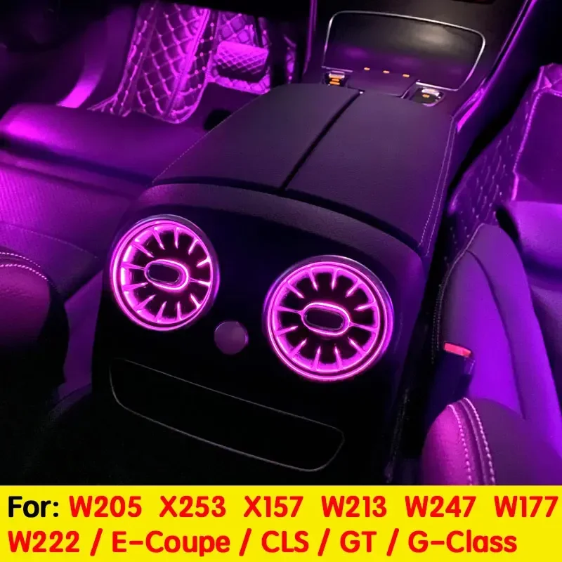 For Mercedes Benz W205/X253/X157/W213/W247/W177/W222/E-Coupe/CLS/GT/ G-Class Rear Air Vents Sync With Ambient Light Car Tuning