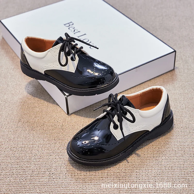 Spring & Autumn Children Patent Leather Shoes British Style Performance Soft Sole Casual Size 26-41