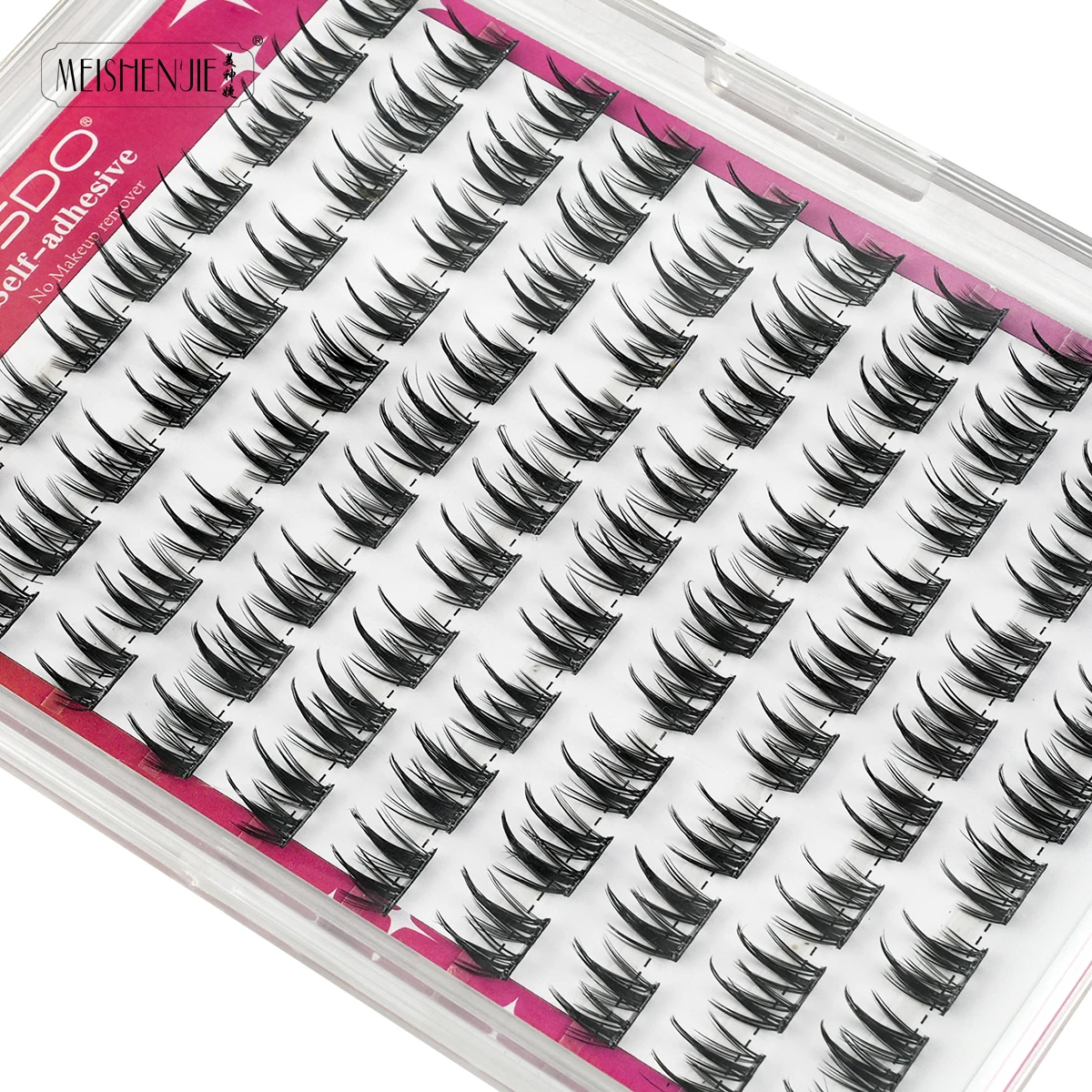 Ciglia autoadesive 100 pezzi Ciglia a grappolo fai-da-te Nessuna colla necessaria Estensione ciglia individuale Strumenti per il trucco Cils finti