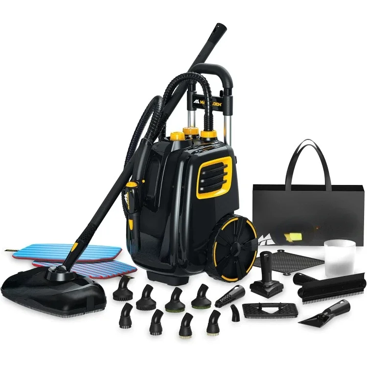 Deluxe Canister Steam Cleaner with 23 Accessories, Chemical-Free Pressurized Cleaning for Most Floors, Counters, Appliances,