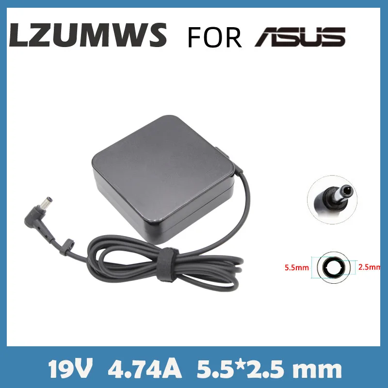 

LZUMWS 19V 4.74A 90W 5.5*2.5MM AC Laptop Charger Power Adapter For ASUS A52F A53E A53S A53U A55A A55VD D550CA D550M D550MAV ADP