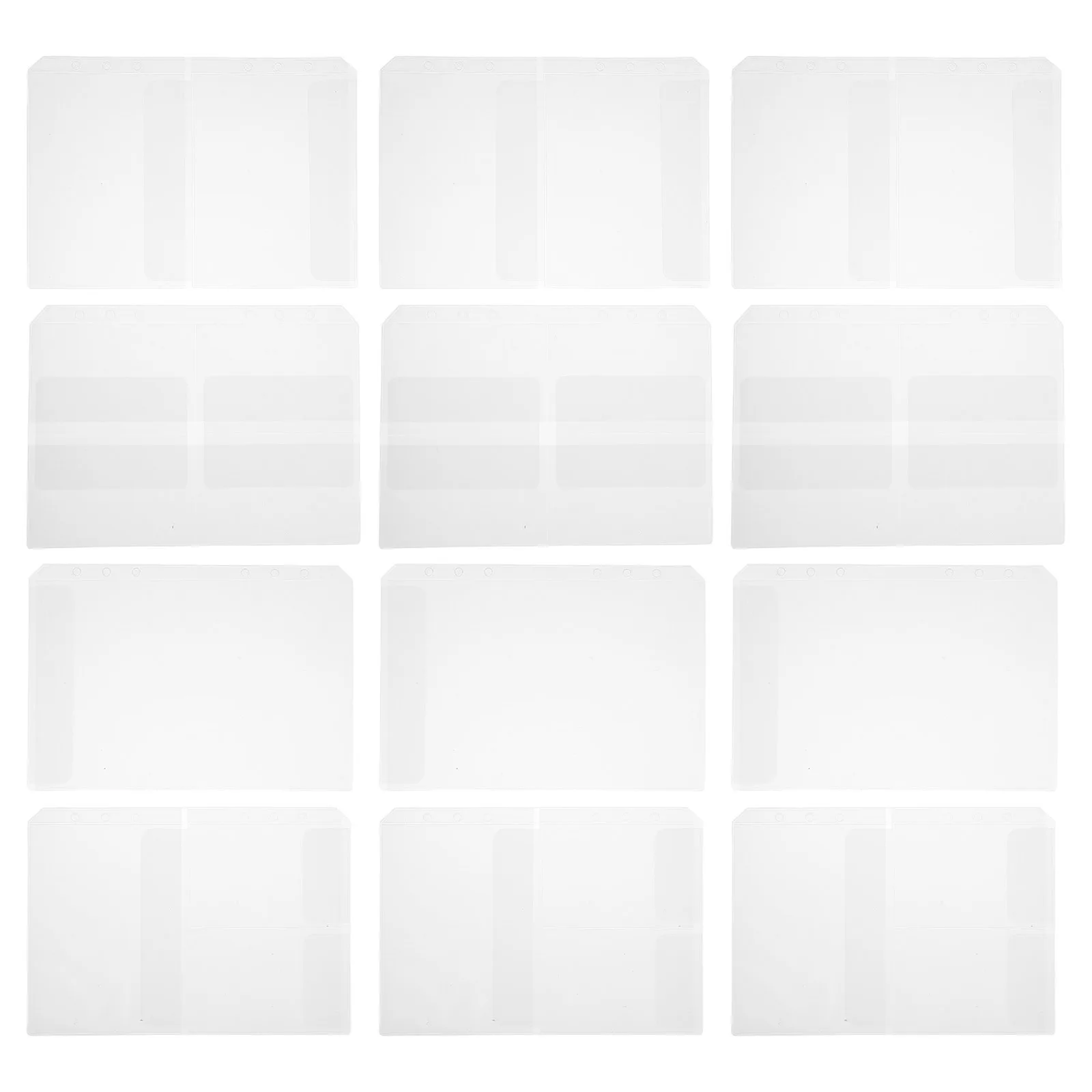 24pcs Loose Leaf Pockets A6 Size Waterproof Insert Pouch Clear Zipper Document Filing Bags For Receipts Name Cards Cash Budget