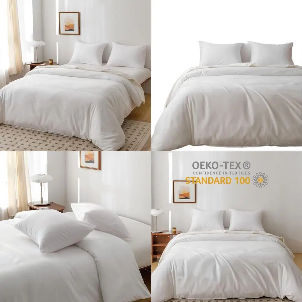 

Пододеяльник из египетского хлопка, размер королевы, сатиновое плетение, шелковистый, мягкий и дышащий комплект постельного белья с застежкой-молнией, длинный штапельный хлопок