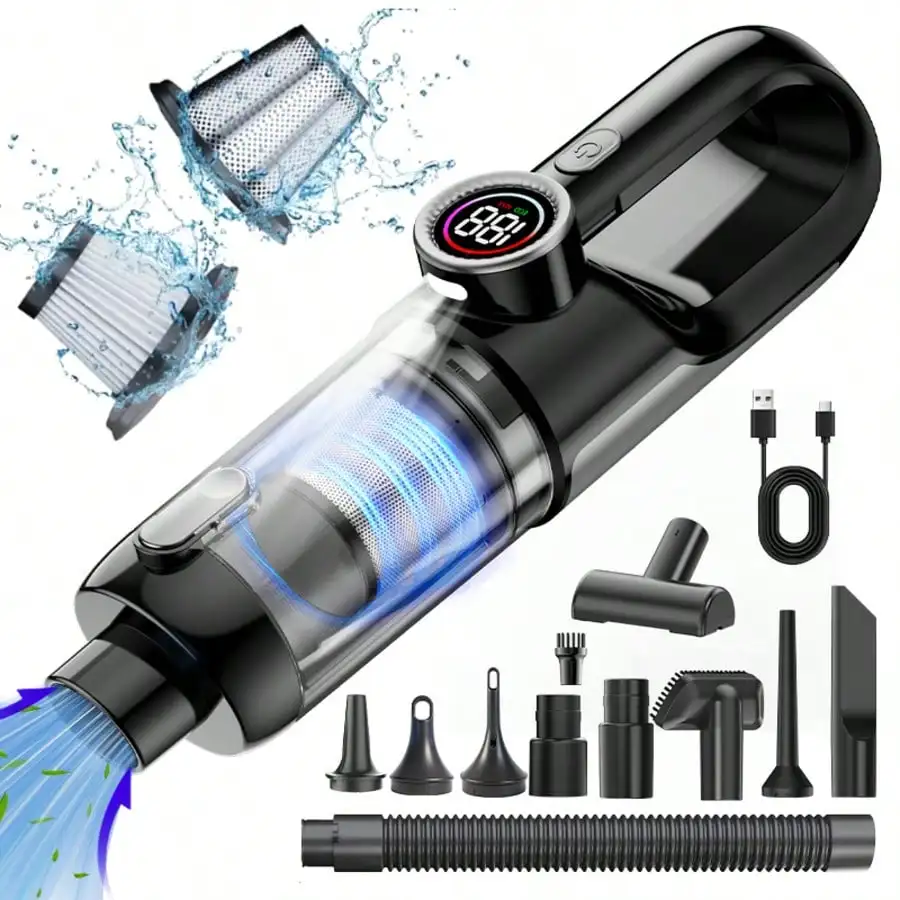 

Wireless Handheld Vacuum Cleaner Powerful Motor,16000Pa Ultra-Strong Suction, USB Charging, Long-Lasting Battery Life. C
