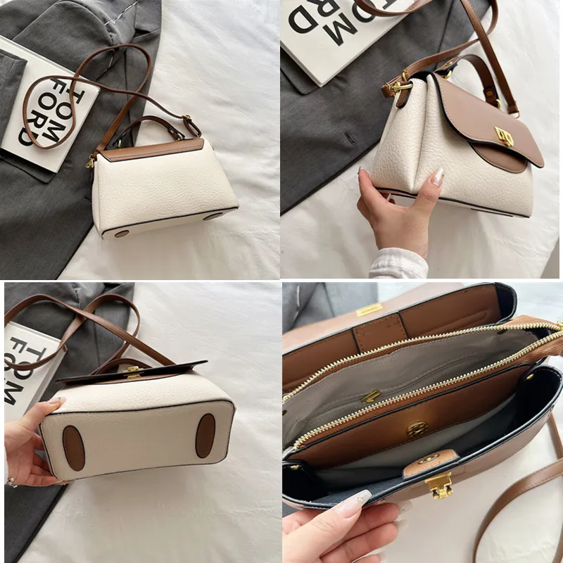 حقيبة يد جلدية صغيرة فاخرة بألوان متعددة للنساء 2025، حقيبة كروس جديدة، حزام كتف أنيق قابل للتعديل، حقيبة يد عصرية #6