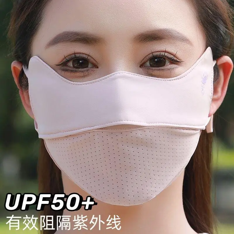 

Breathable Ice Silk Mask Washable Anti-UV Sunscreen Mask Dustproof Mesh Riding Face Mask Outdoor Sports