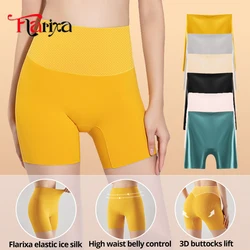 Flarixa High Waist Ice Silk Safety Pants Tummy Control Panties Women Shaper Hip Lifting Boxers Anti Friction Shorts Under Dress