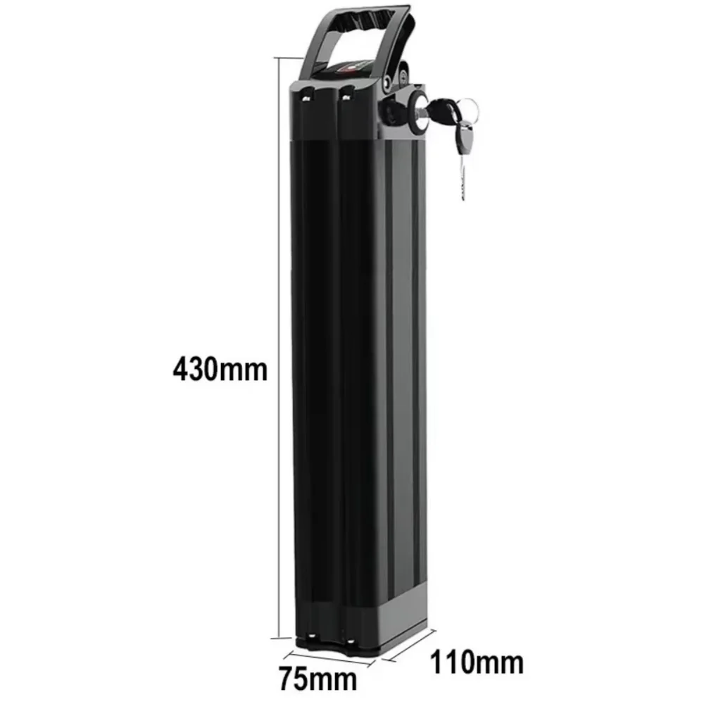 High Capacity 36V 48V Silver Fish 18650 Battery 12-25Ah Built-in BMS Fit Bafang 250W-1000W Motor Kit Complete With 2A Charger .