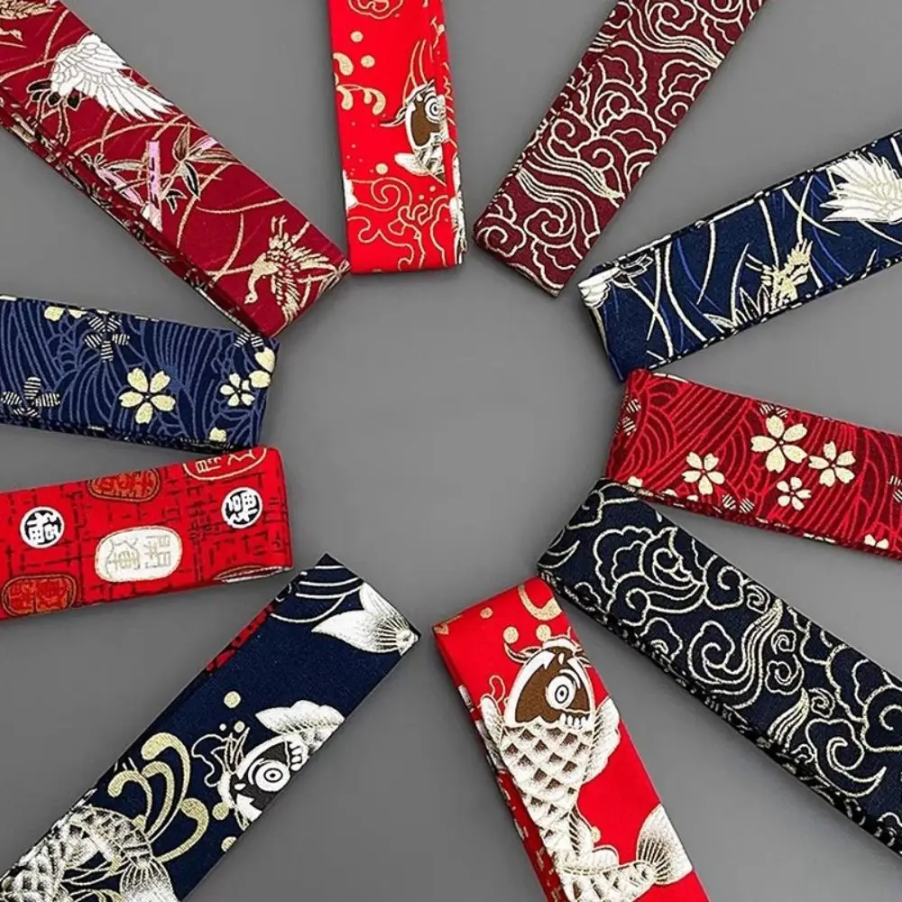 Embroidery Chinese Style Hair Band Horse Face Skirt Ornament Crane New Year Headwear Tassel Cloth Bow Ribbon Headwear Men/Male