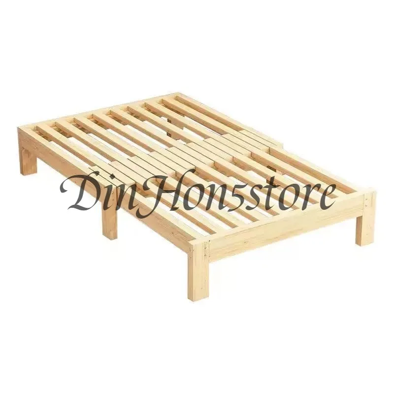 Solid wood row skeleton bed single board thickened customizable tatami frame stable and durable pull-out retractable