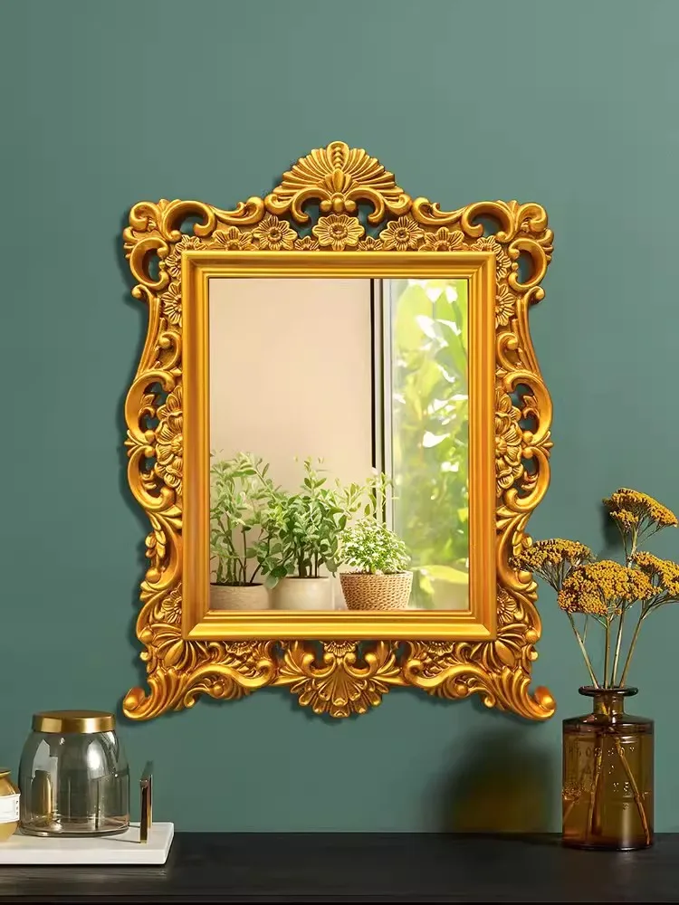 Retro Irregular Carved Oil Painting Photo Frame, Wall Mounted Decorative Mirror Frame, Baroque Photography Background Frame