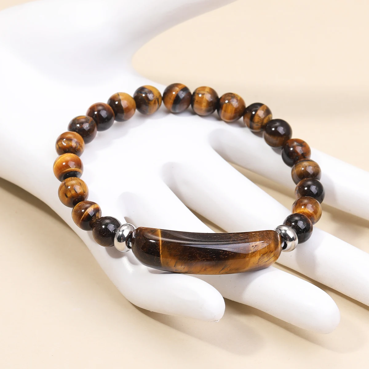 

Natural Stone Bracelets For Men And Women Natural Stone Tiger's Eye Amethyst Healing Stone Powder Crystal Rough Chakra Jewelry