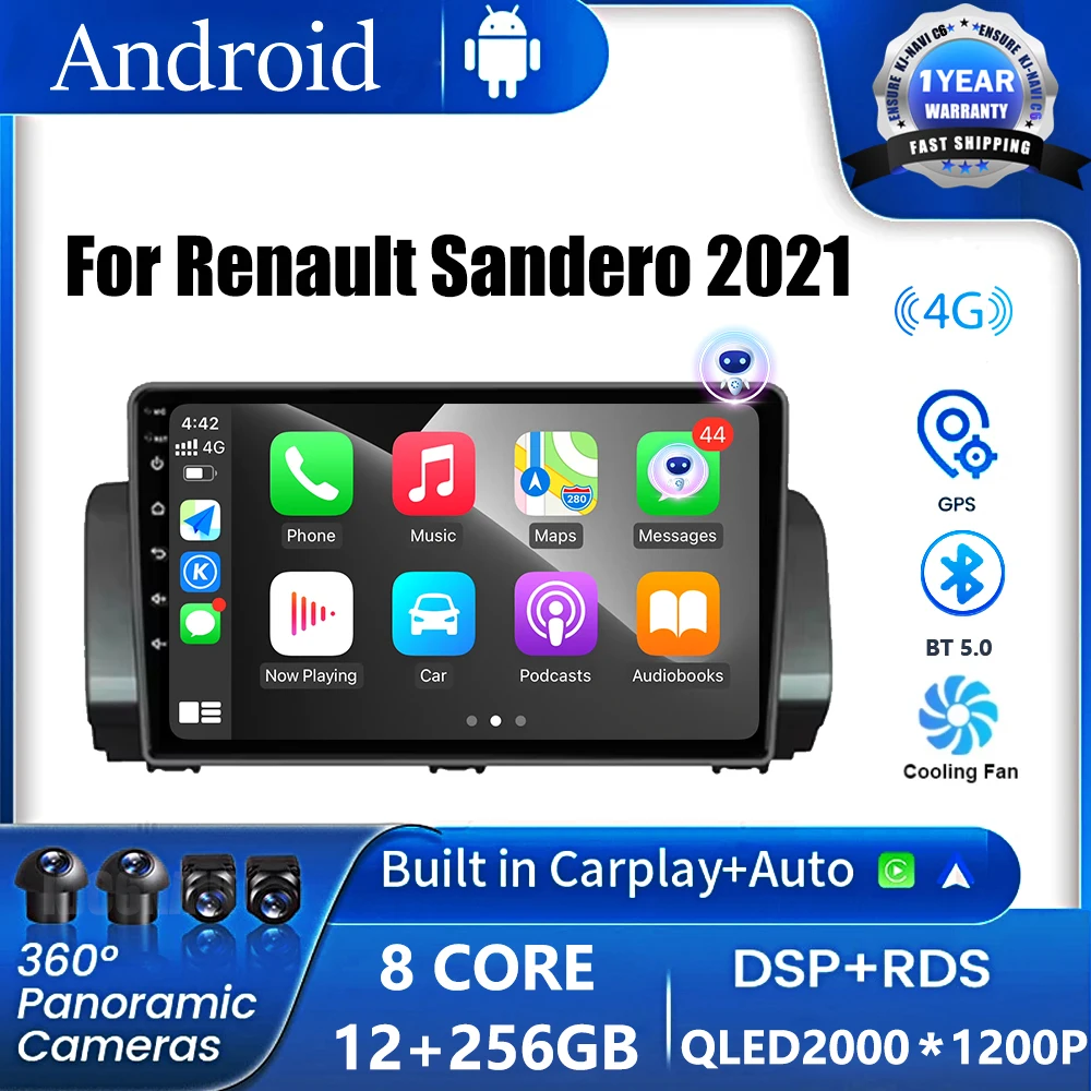 9 inch Android 16 Radio Carplay Multimedia Narigation For Renault Sandero 2021 Car Player DSP IPS No DVD WIFI