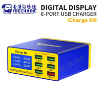 MECHANIC iCharge 6M QC 3.0 USB Smart Charge Support Fast-charging With LCD Digital Display Multi-Port Charger For Tablet Phone