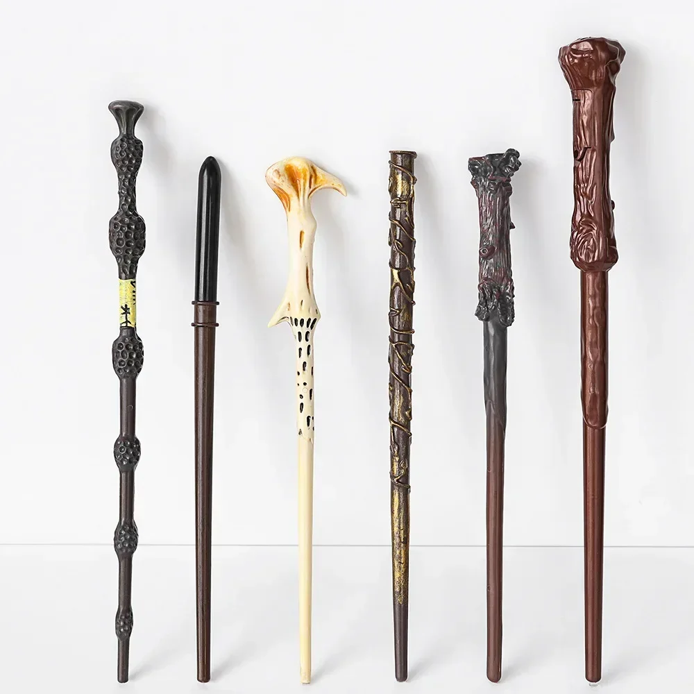 5 estilos Harries Potters varita mágica figura de película armas de combate juguetes fiestas de Halloween accesorios de Cosplay decorar regalos para niños