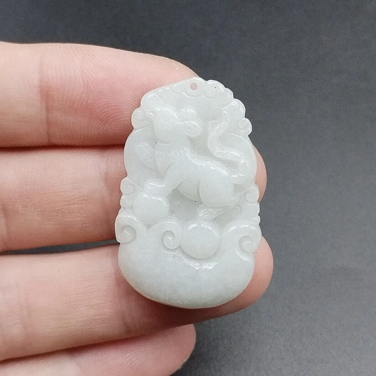 Burma 100% Natural Type A Jade Jadeite Fine Hand Carved Lucky Horse Pendant