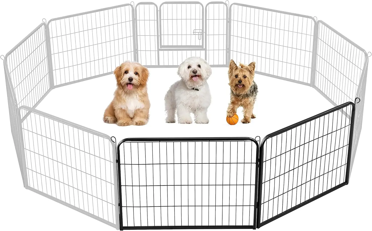 4 Panels 24 Inch Height Dog Fence Playpen IronCat Exercise Barrier Outdoor Indoor RV Fence Accessories