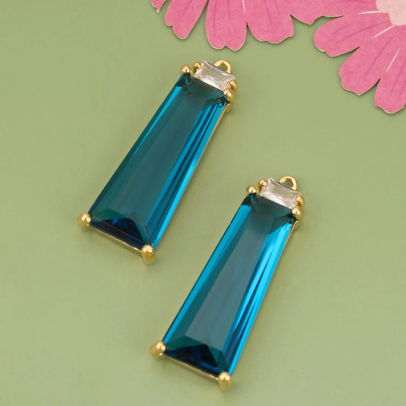 assoonas, 4 Stück/Set, ME94, Schmuckzubehör, 18k Gold rhodiniert, Kupfer, Glas, handgefertigt, Anhänger, Schmuckherstellung, DIY-Anhänger – Detail 9
