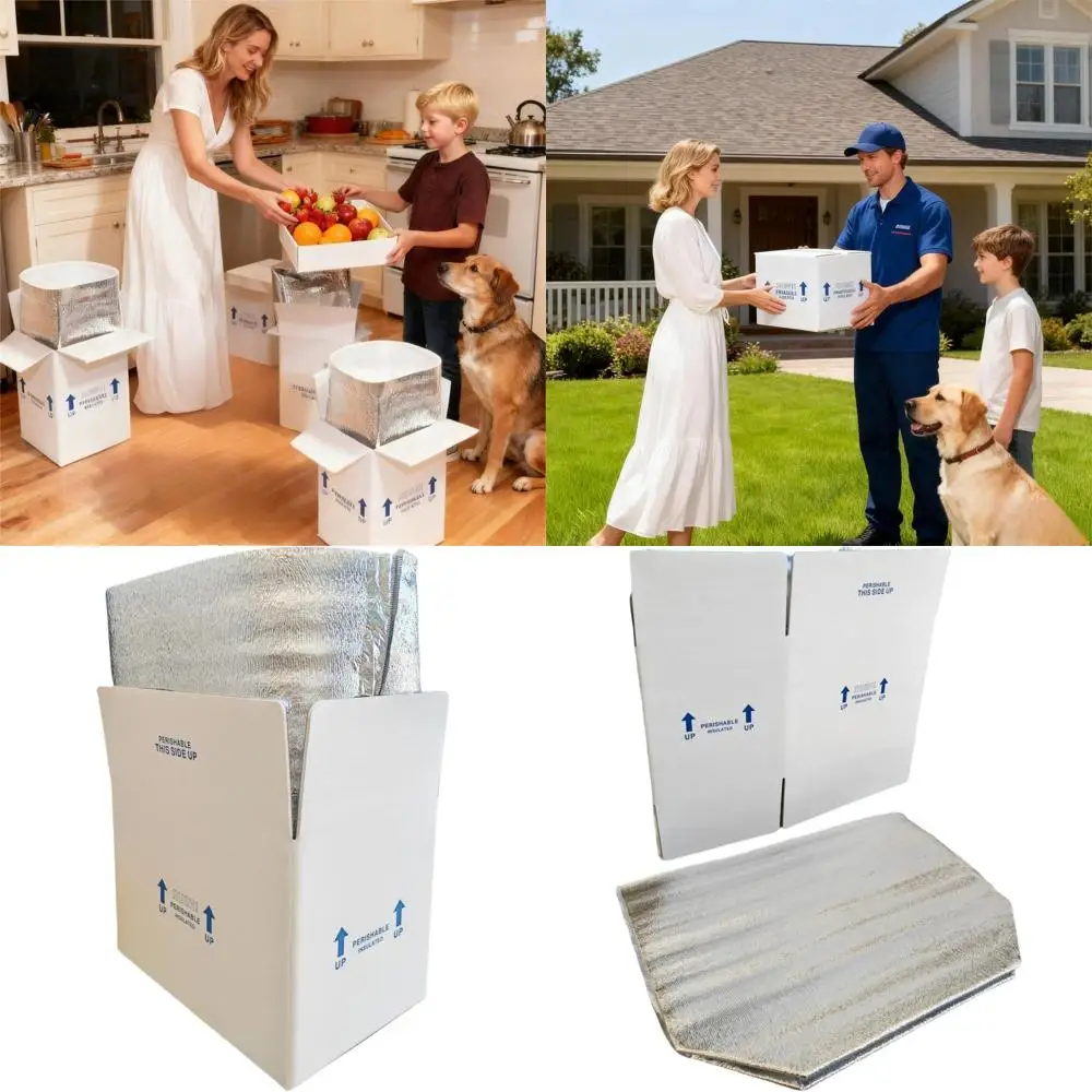 

Thermal Shipping Boxes with Oil Liner, Small, White, 4-Pack (15x10x11)