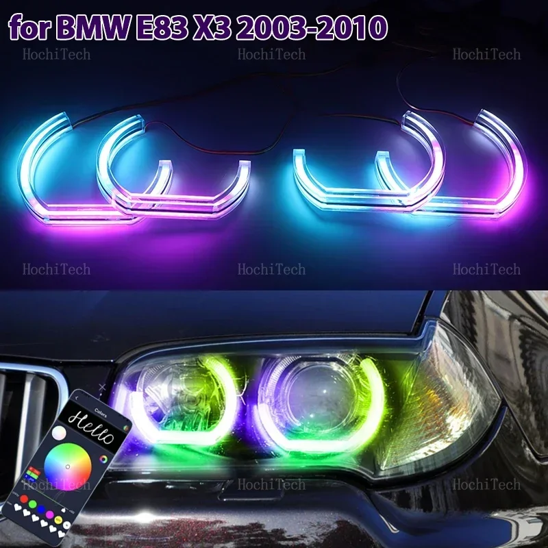 

For BMW E83 X3 2003-2010 Dynamic DTM Style RGB Light Rings App control DRL LED Angel Eyes Kit with turn signal