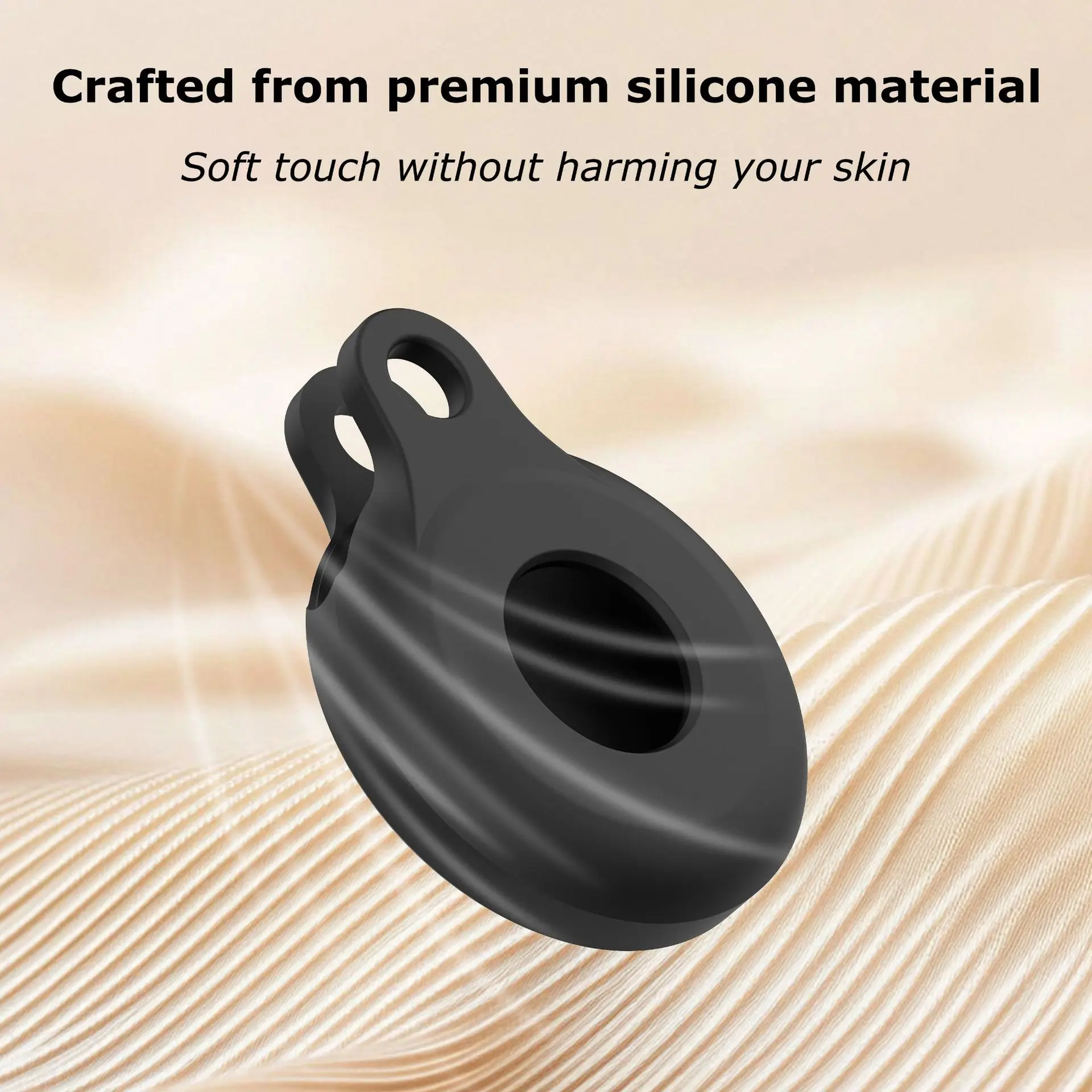 Eayburst AirTag-Halter für Apple AirTag-Hülle mit Schlüsselanhänger, Silikon-AirTag-Abdeckung für Gepäck, Katzen- und Hundehalsband, Rucksack – Detail 4