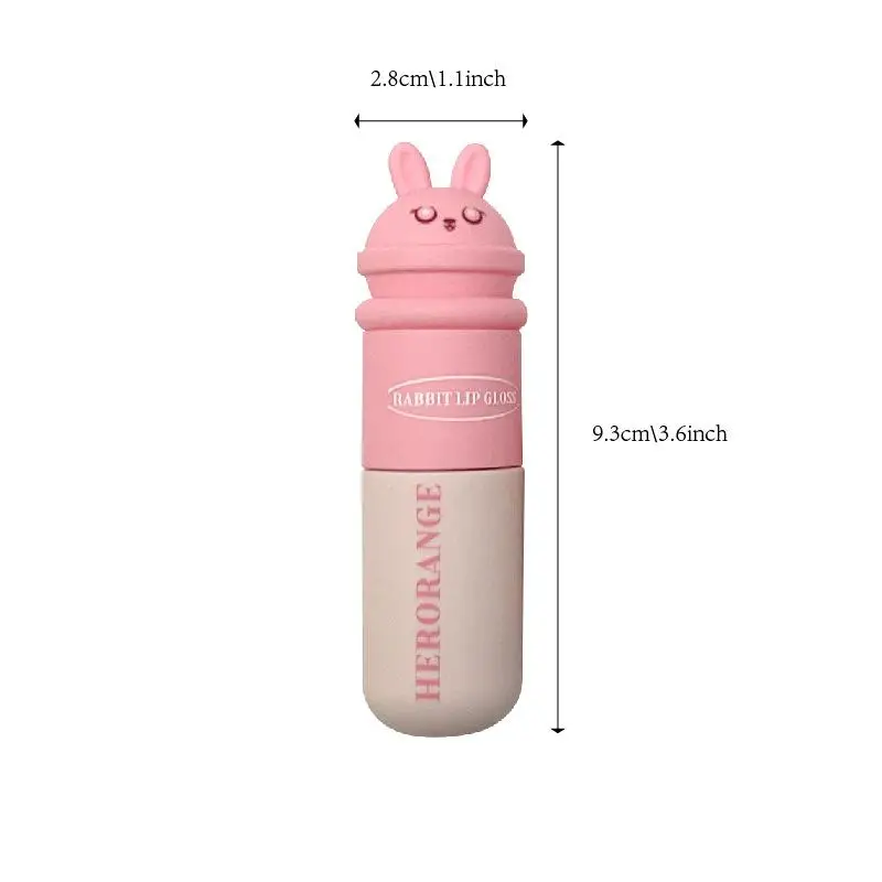HERORANGE Waterproof Long Lasting Lipstick Cute Rabbit Matte Velvet Lip Gloss Easy To Color Lip Mud Liquid Lipstick