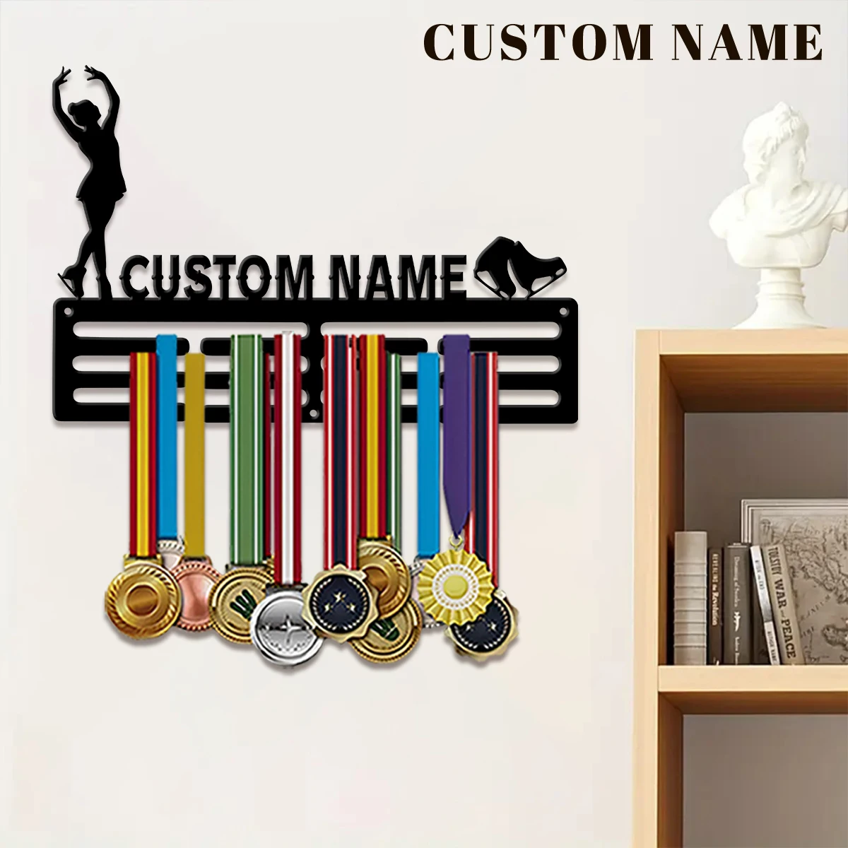 1pc Custom figure skating Metal Medal Hanger Holder,Personalized Number Medal Display Rack for Sports Awards,Home Decor Gift