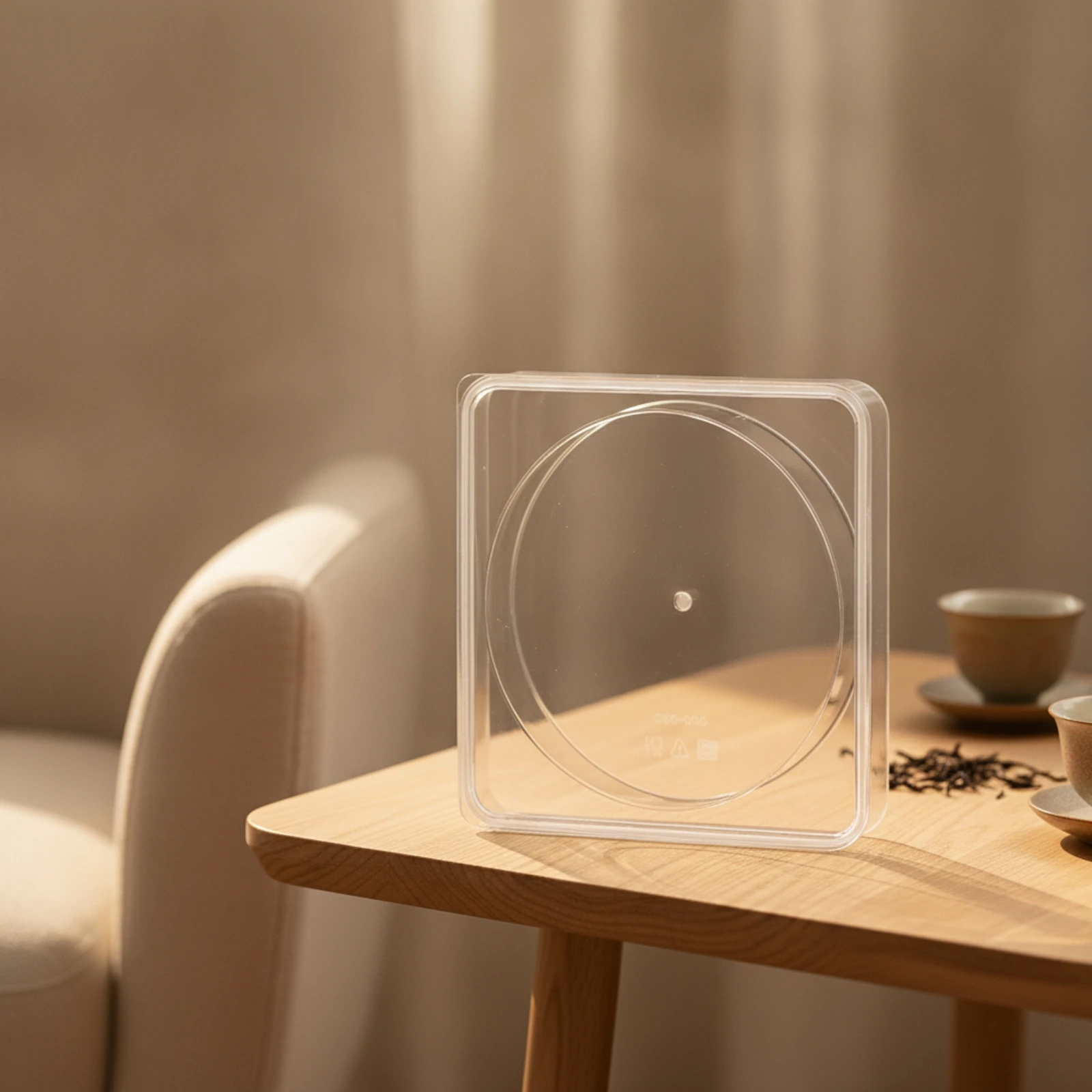 Tea Cake Storage Box Plastic Tea Cake Box with Lid Organizer Dustproof Low-Profile for Collectors, Countertop, Shelf