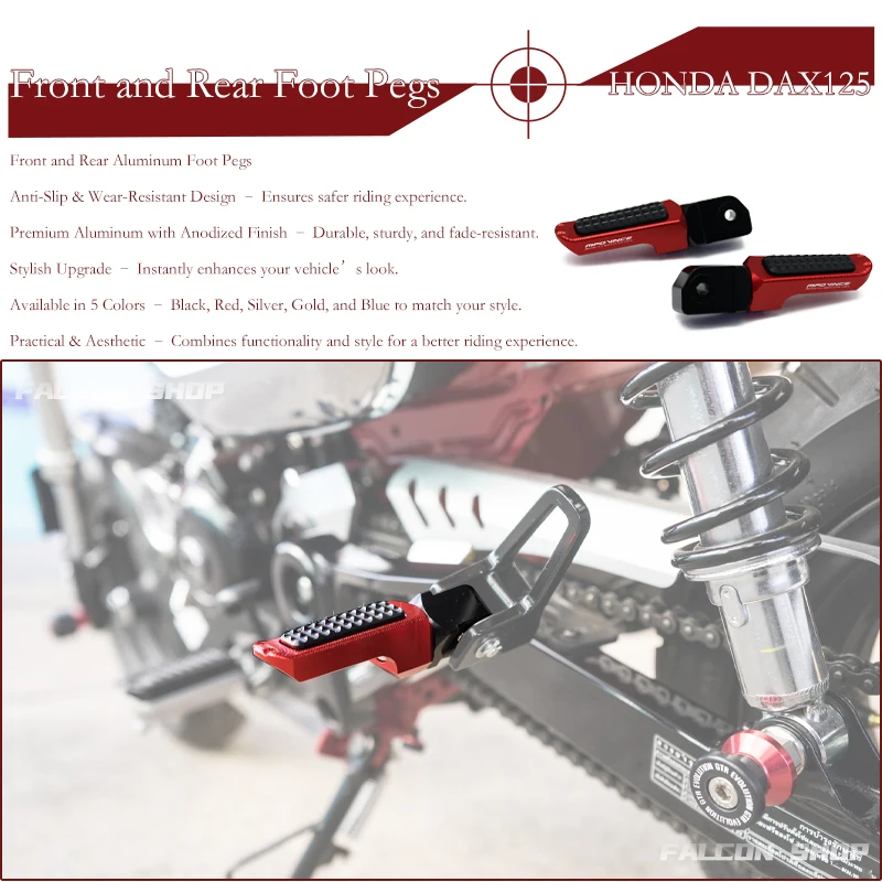 

Suitable for Honda DAX125 (DAX ST125) modified aluminum alloy rear foot pedals 2022 2023 2024 2025 front and rear foot studs
