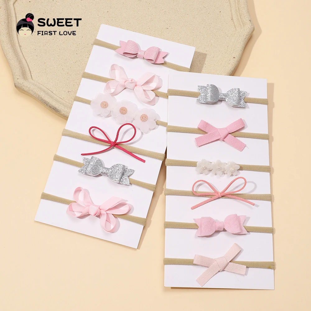 Mini Hair Bows Girl Bowknot Headband for Newborn Baby Girl Elastic Rubber Bands for Kids Toddler's Hairbands Baby Accessories