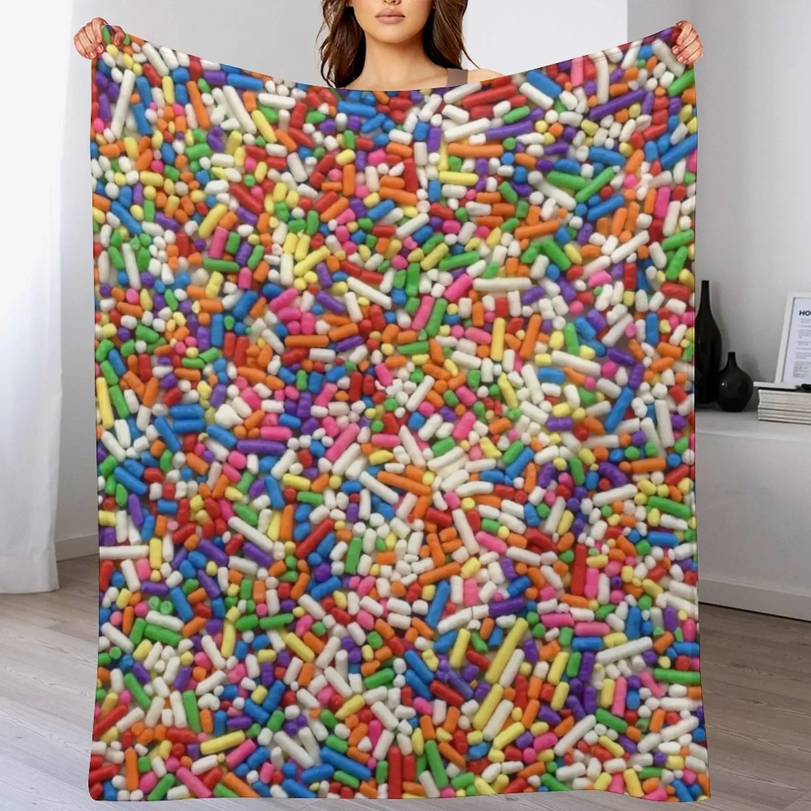 

Rainbow Sprinkles Throw Blanket Hairys Sofa Furrys blankets and throws Blankets