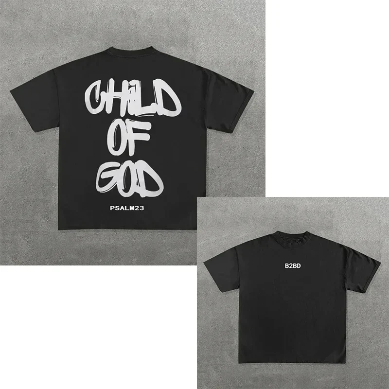 Maglietta Y2k streetwear Maglietta da uomo Harajuku Hip Hop con stampa grafica Maglietta girocollo in cotone oversize Nuova maglietta gotica a maniche corte